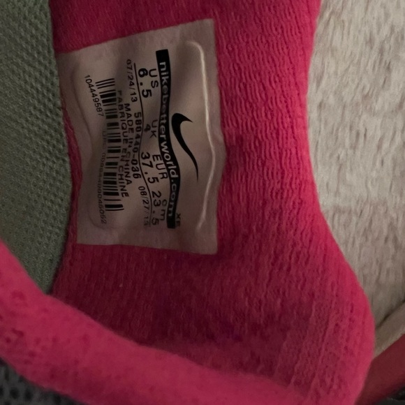 Nike Flex 2013 Run, 6.5, Gray, Pink, & Mint - Picture 3 of 4